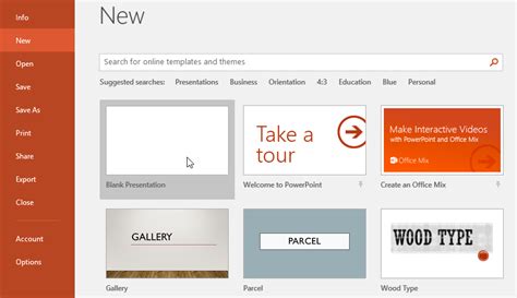 Create and open a presentation in PowerPoint for the web.